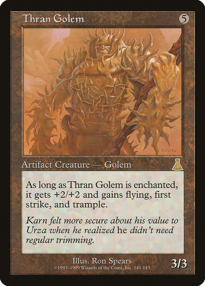 1999 Urza's Destiny Thran Golem rare #141 unlisted card image