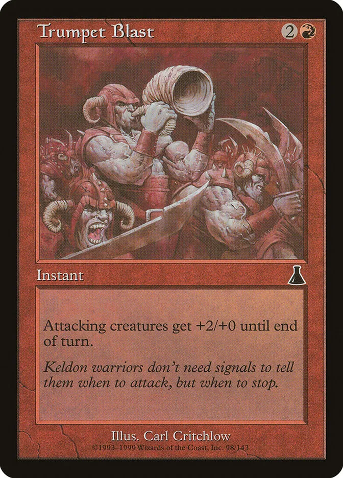 1999 Urza's Destiny Trumpet Blast common #98 unlisted card image