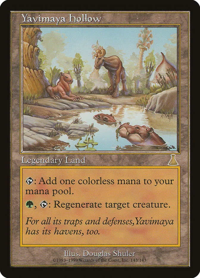 1999 Urza's Destiny Yavimaya Hollow rare #143 unlisted card image