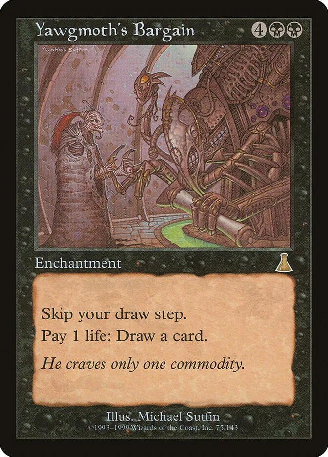 1999 Urza's Destiny Yawgmoth's Bargain rare #75 unlisted card image
