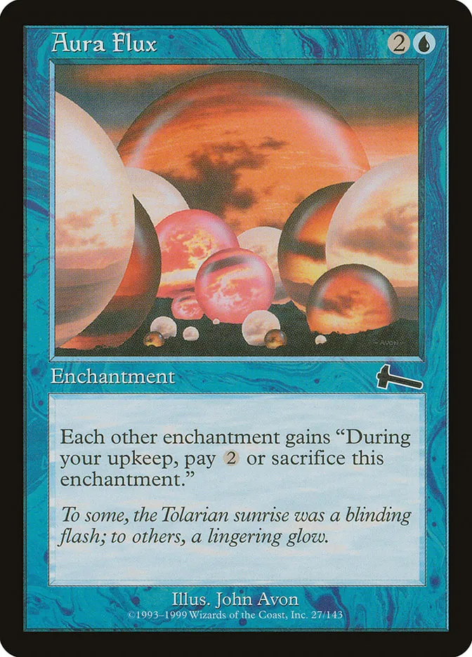 1999 Urza's Legacy Aura Flux common #27 unlisted card image