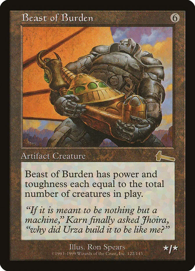 1999 Urza's Legacy Beast of Burden rare #122 unlisted card image