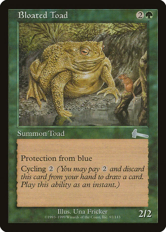 1999 Urza's Legacy Bloated Toad uncommon #97 unlisted card image