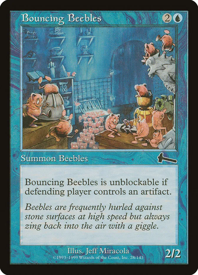 1999 Urza's Legacy Bouncing Beebles common #28 unlisted card image