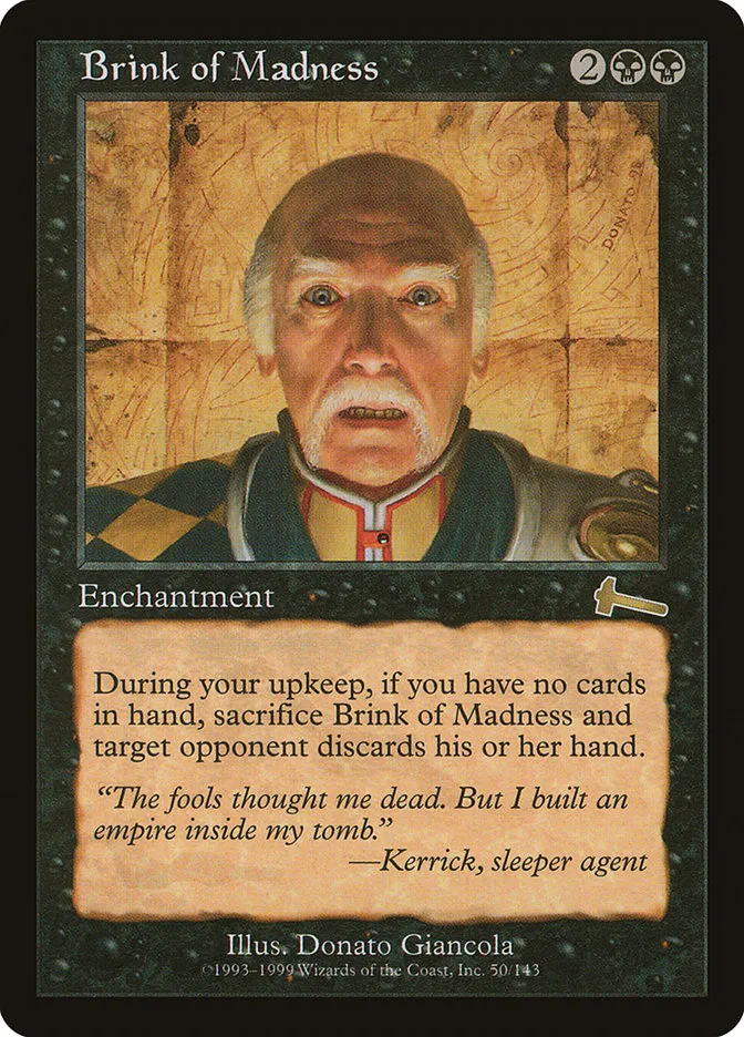 1999 Urza's Legacy Brink of Madness rare #50 unlisted card image