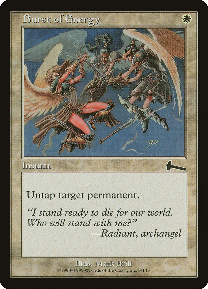 1999 Urza's Legacy Burst of Energy common #3 unlisted card image