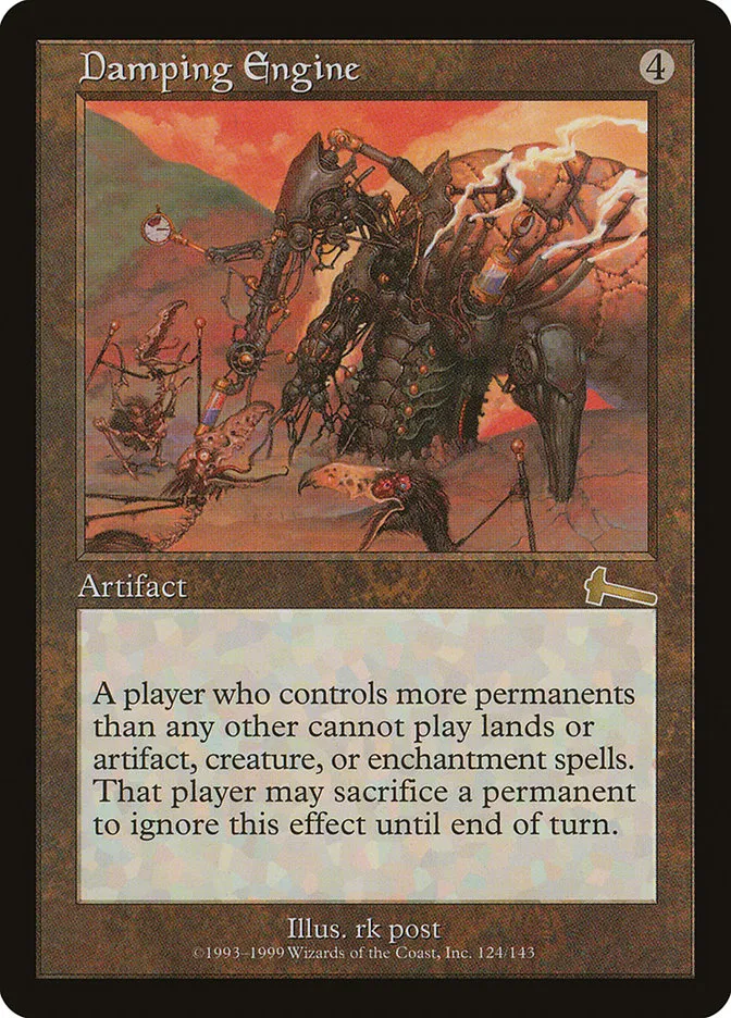 1999 Urza's Legacy Damping Engine rare #124 unlisted card image