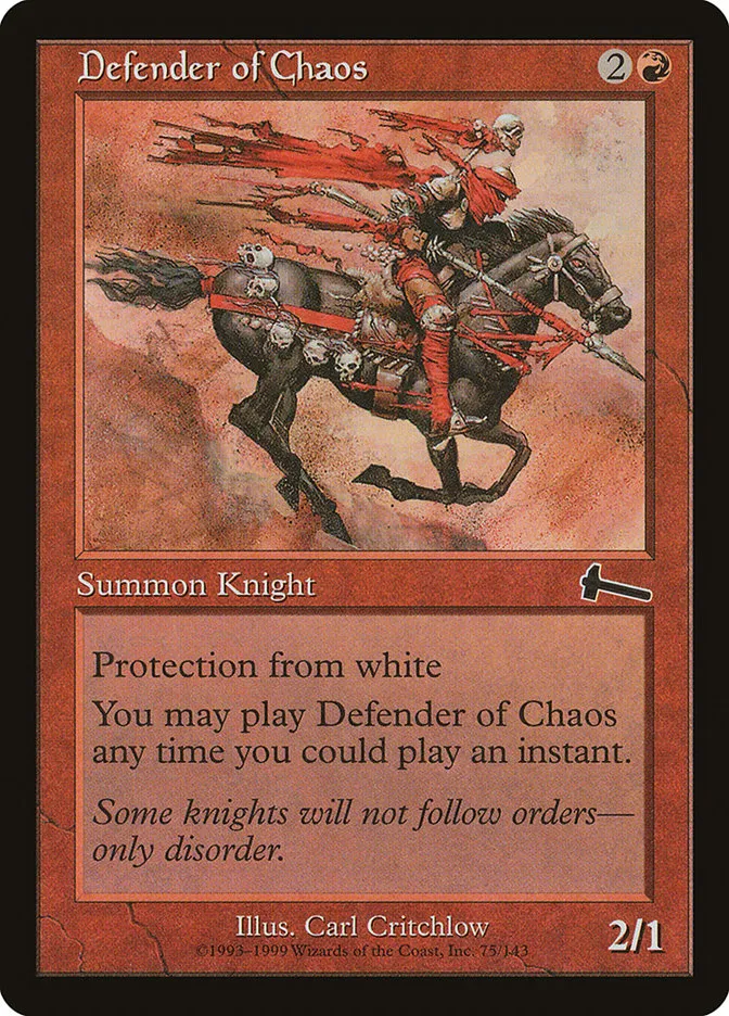 1999 Urza's Legacy Defender of Chaos common #75 unlisted card image
