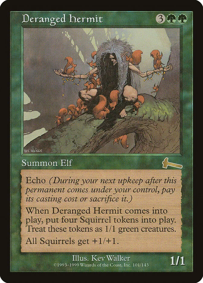 1999 Urza's Legacy Deranged Hermit rare #101 unlisted card image