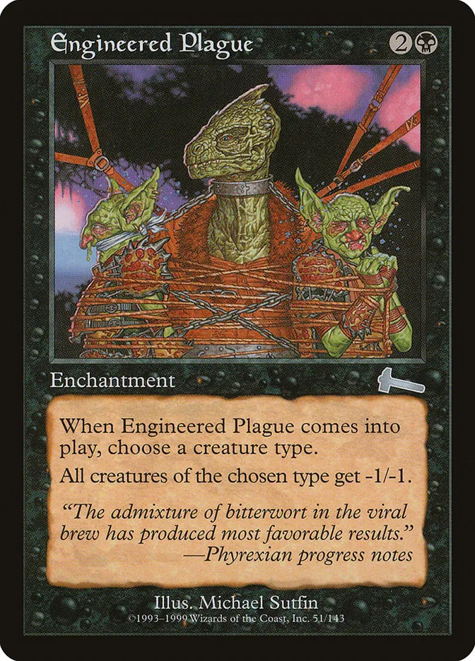 1999 Urza's Legacy Engineered Plague uncommon #51 unlisted card image