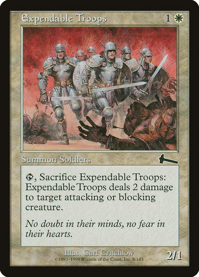 1999 Urza's Legacy Expendable Troops common #8 unlisted card image