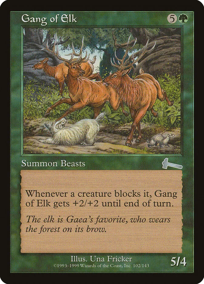 1999 Urza's Legacy Gang of Elk uncommon #102 unlisted card image
