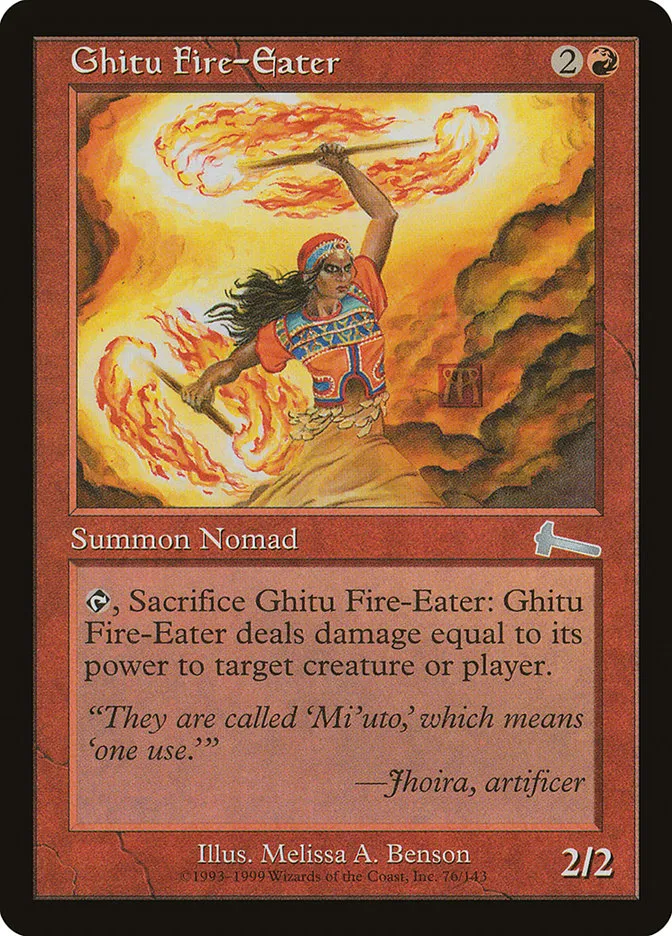 1999 Urza's Legacy Ghitu Fire-Eater uncommon #76 unlisted card image