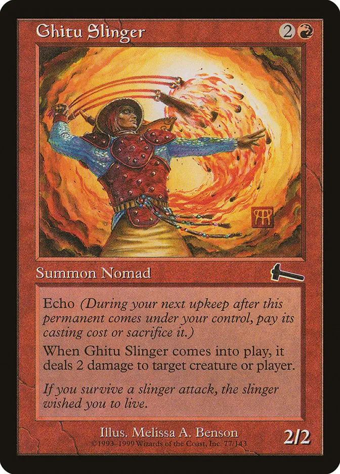 1999 Urza's Legacy Ghitu Slinger common #77 unlisted card image