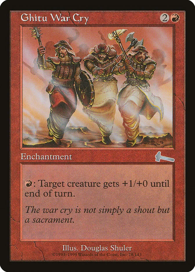 1999 Urza's Legacy Ghitu War Cry uncommon #78 unlisted card image
