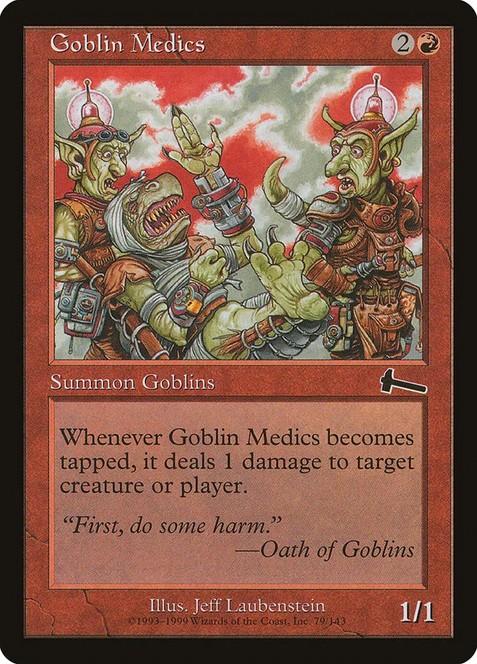 1999 Urza's Legacy Goblin Medics common #79 unlisted card image