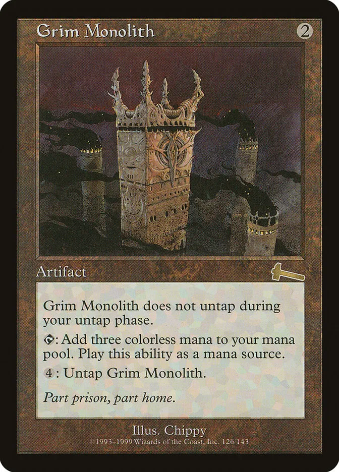1999 Urza's Legacy Grim Monolith rare #126 unlisted card image