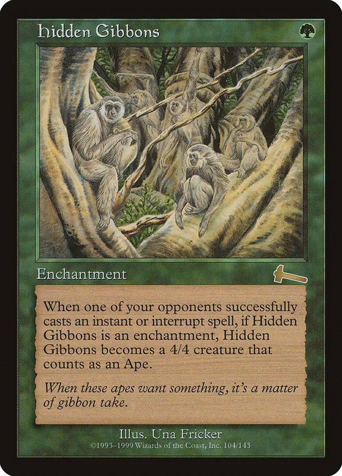 1999 Urza's Legacy Hidden Gibbons rare #104 unlisted card image