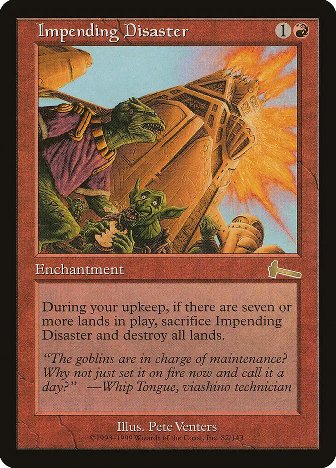 1999 Urza's Legacy Impending Disaster rare #82 unlisted card image