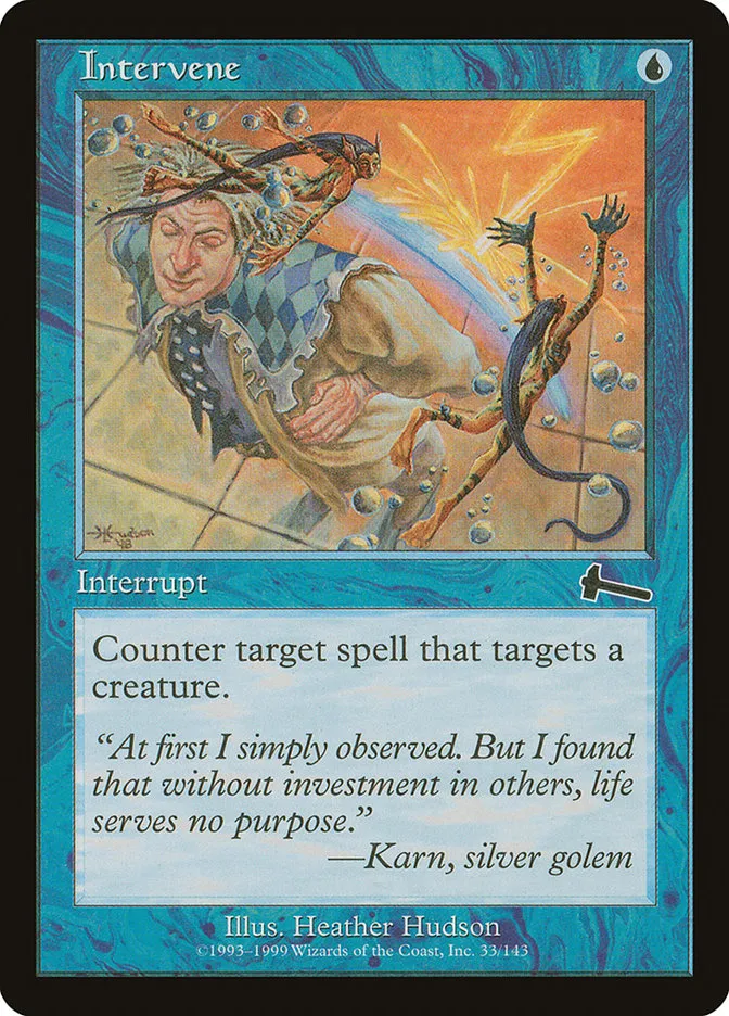 1999 Urza's Legacy Intervene common #33 unlisted card image