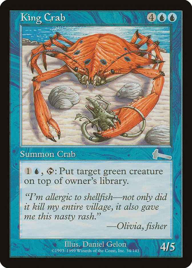 1999 Urza's Legacy King Crab uncommon #34 unlisted card image