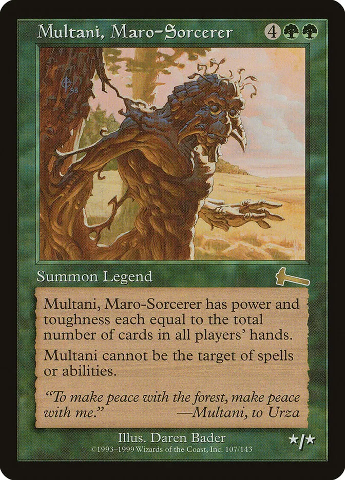 1999 Urza's Legacy Multani, Maro-Sorcerer rare #107 unlisted card image