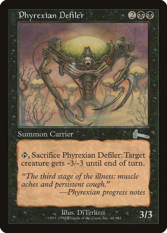 1999 Urza's Legacy Phyrexian Defiler uncommon #60 unlisted card image
