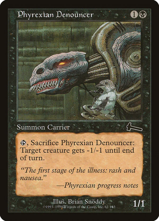 1999 Urza's Legacy Phyrexian Denouncer common #61 unlisted card image