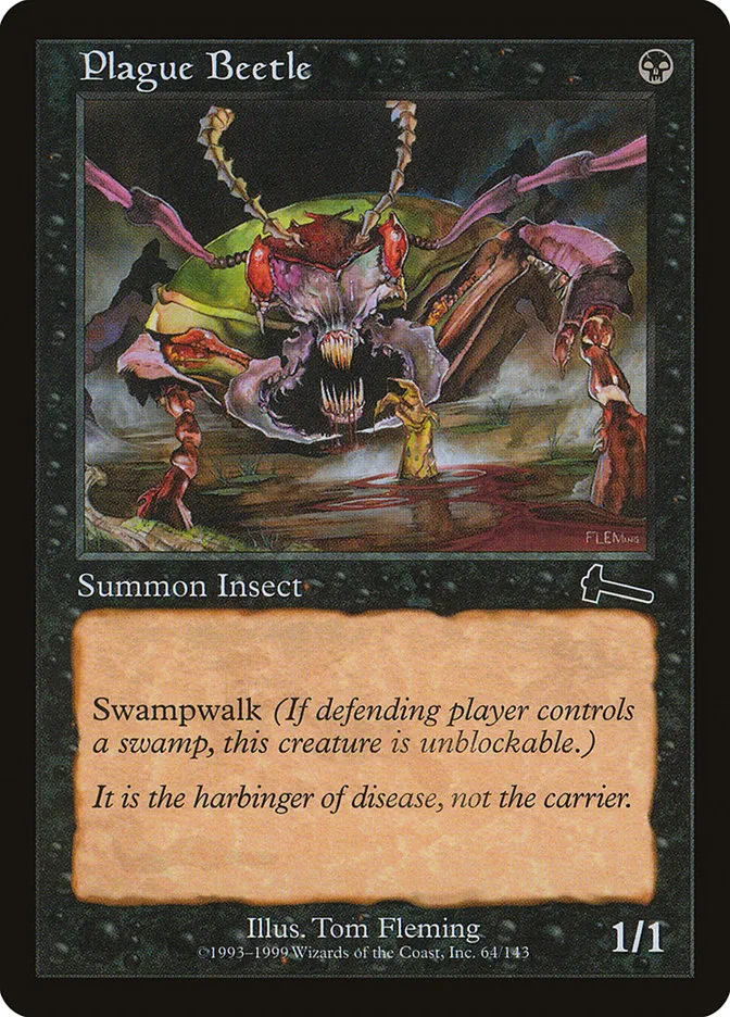 1999 Urza's Legacy Plague Beetle common #64 unlisted card image