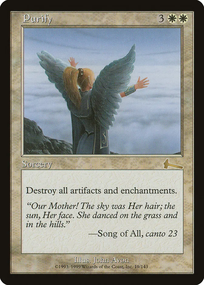 1999 Urza's Legacy Purify rare #19 unlisted card image