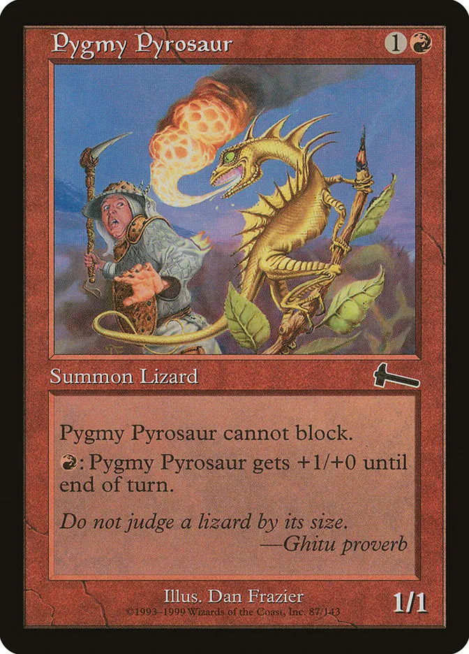 1999 Urza's Legacy Pygmy Pyrosaur common #87 unlisted card image