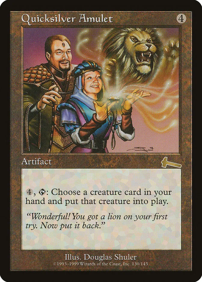 1999 Urza's Legacy Quicksilver Amulet rare #130 unlisted card image