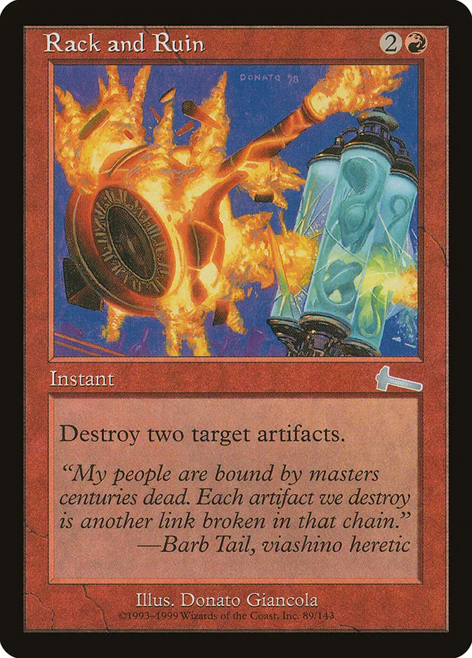 1999 Urza's Legacy Rack and Ruin uncommon #89 unlisted card image