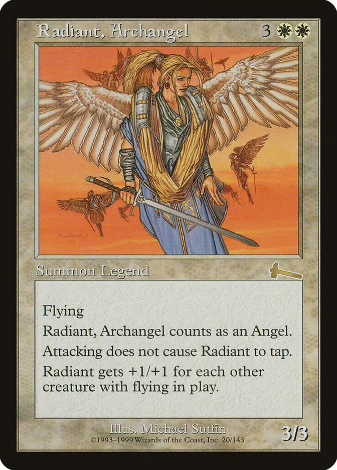 1999 Urza's Legacy Radiant, Archangel rare #20 unlisted card image