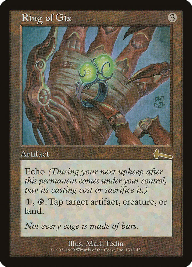 1999 Urza's Legacy Ring of Gix rare #131 unlisted card image