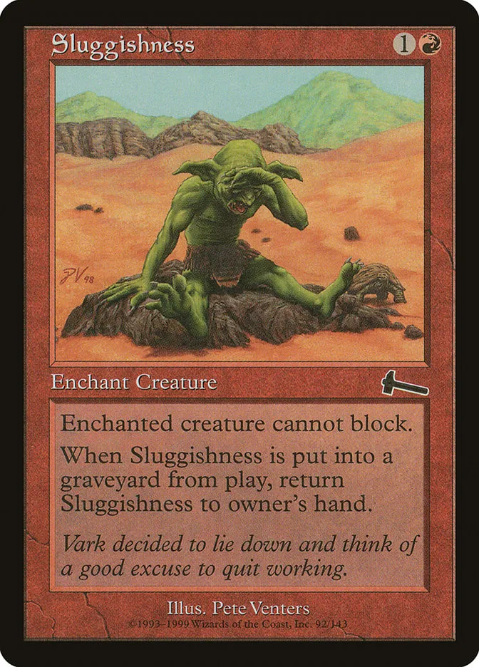 1999 Urza's Legacy Sluggishness common #92 unlisted card image