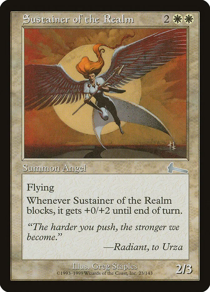 1999 Urza's Legacy Sustainer of the Realm uncommon #23 unlisted card image