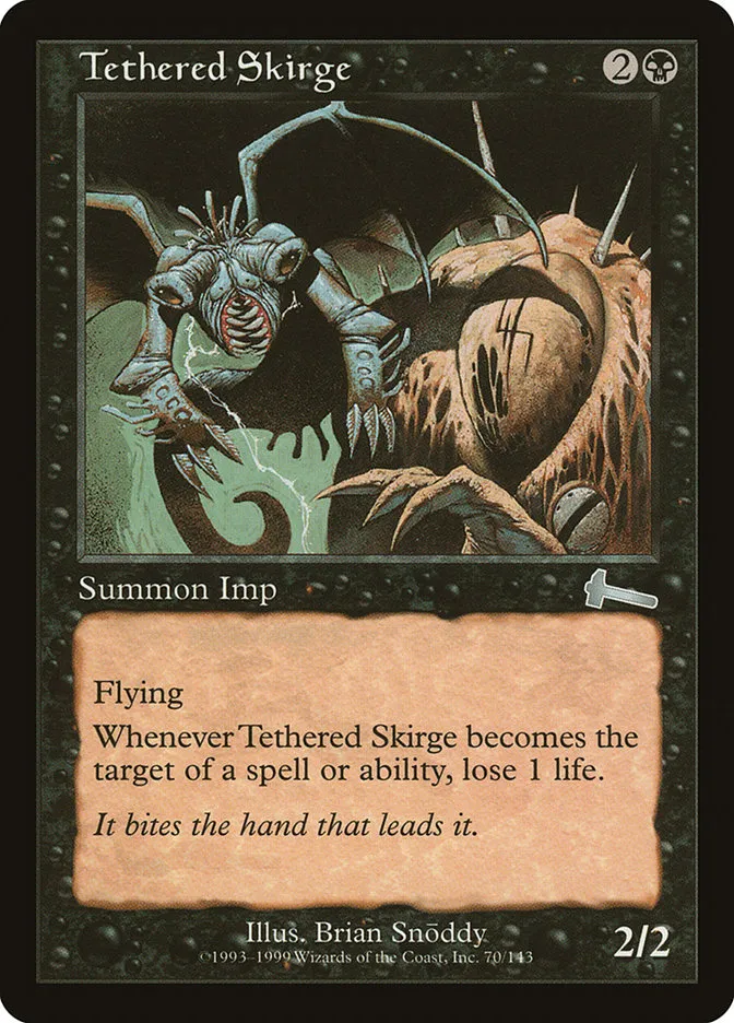1999 Urza's Legacy Tethered Skirge uncommon #70 unlisted card image