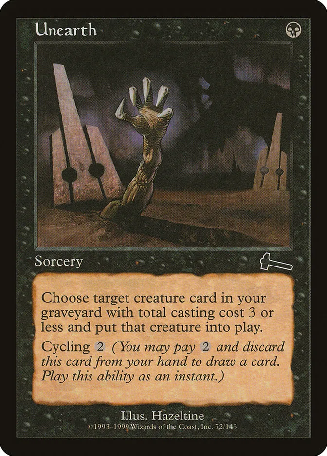 1999 Urza's Legacy Unearth common #72 unlisted card image