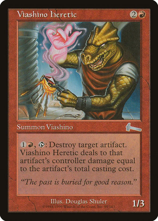 1999 Urza's Legacy Viashino Heretic uncommon #95 unlisted card image