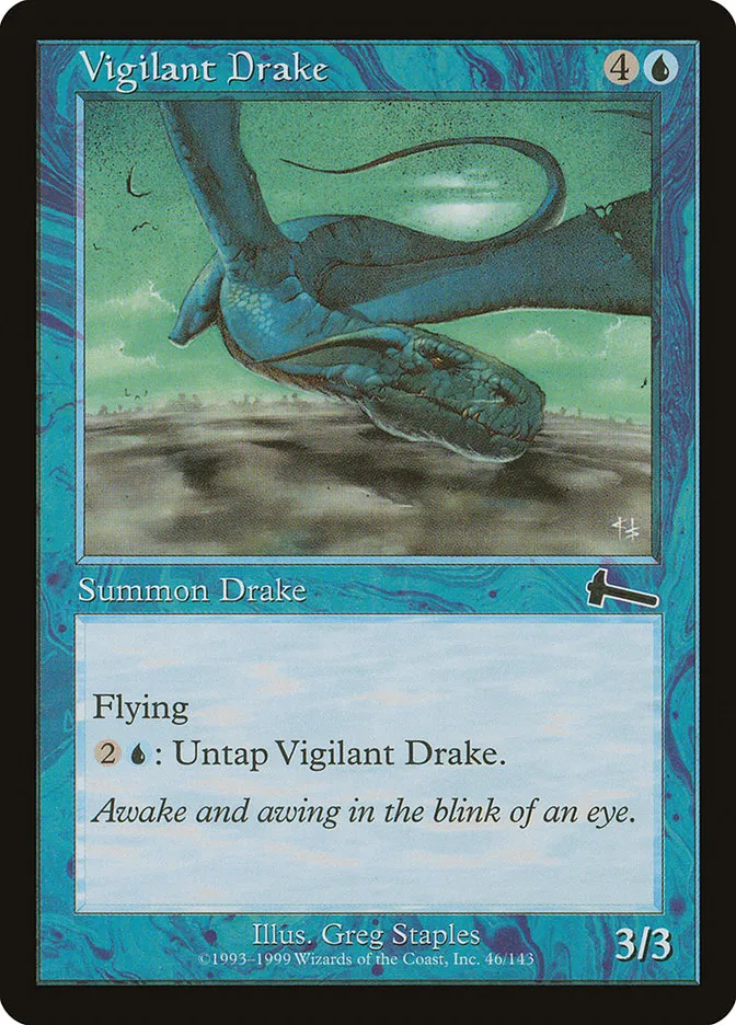 1999 Urza's Legacy Vigilant Drake common #46 unlisted card image