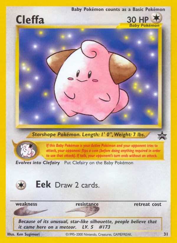 1999 Wizards Black Star Promos Cleffa Promo #31/53 Promo card image