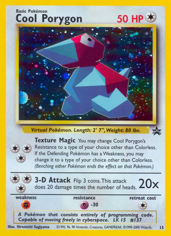 1999 Wizards Black Star Promos Cool Porygon Promo #15/53 Promo card image