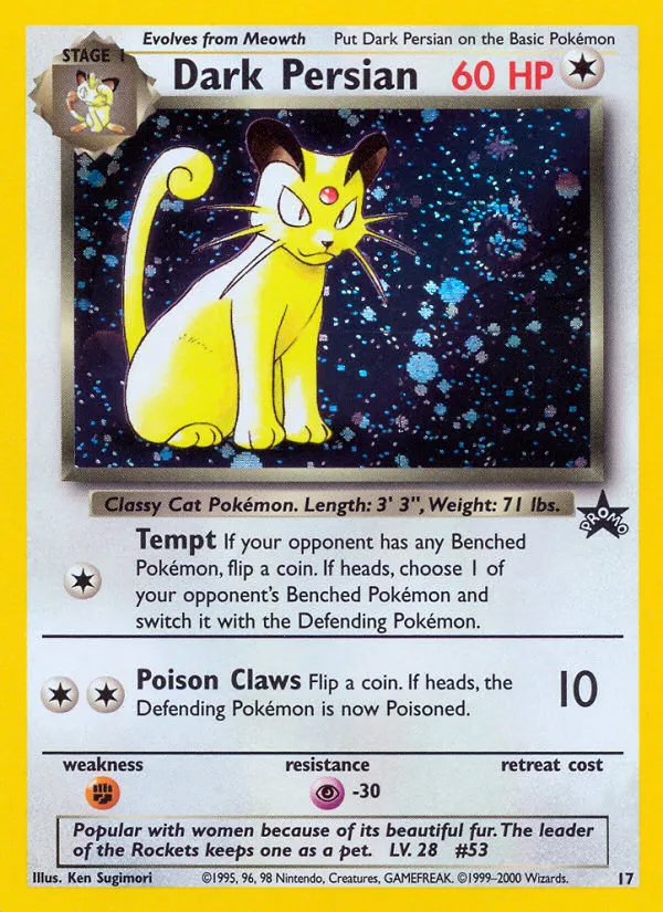 1999 Wizards Black Star Promos Dark Persian Promo #17/53 Promo card image