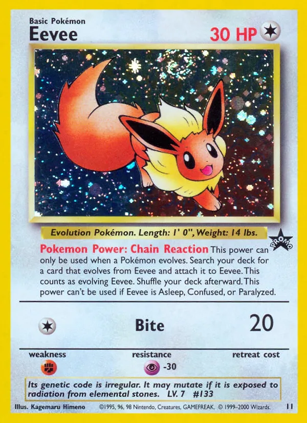 1999 Wizards Black Star Promos Eevee Promo #11/53 Promo card image