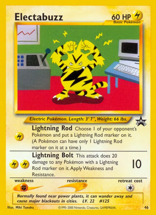 1999 Wizards Black Star Promos Electabuzz Promo #02/53 Promo card image