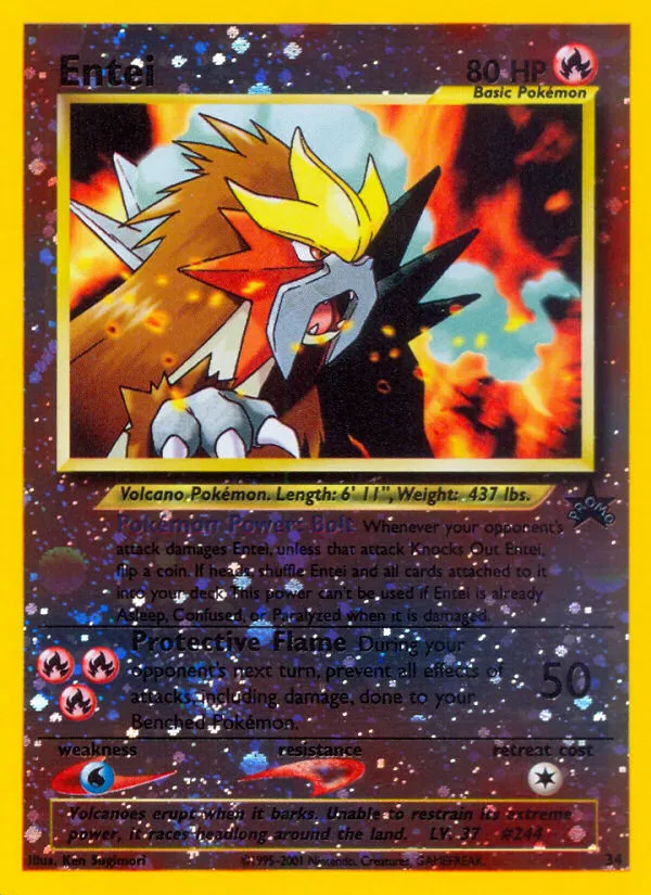 1999 Wizards Black Star Promos Entei Promo #34/53 Promo card image