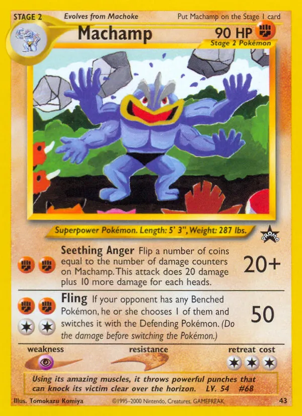 1999 Wizards Black Star Promos Machamp Promo #43/53 Promo card image