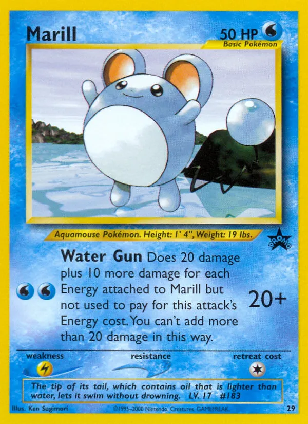 1999 Wizards Black Star Promos Marill Promo #29/53 Promo card image