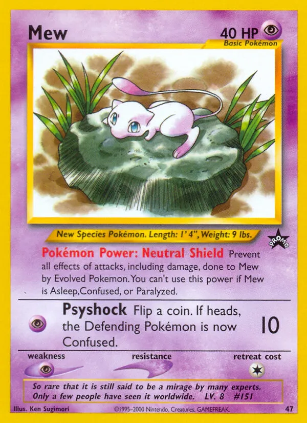 1999 Wizards Black Star Promos Mew Promo #08/53 Promo card image